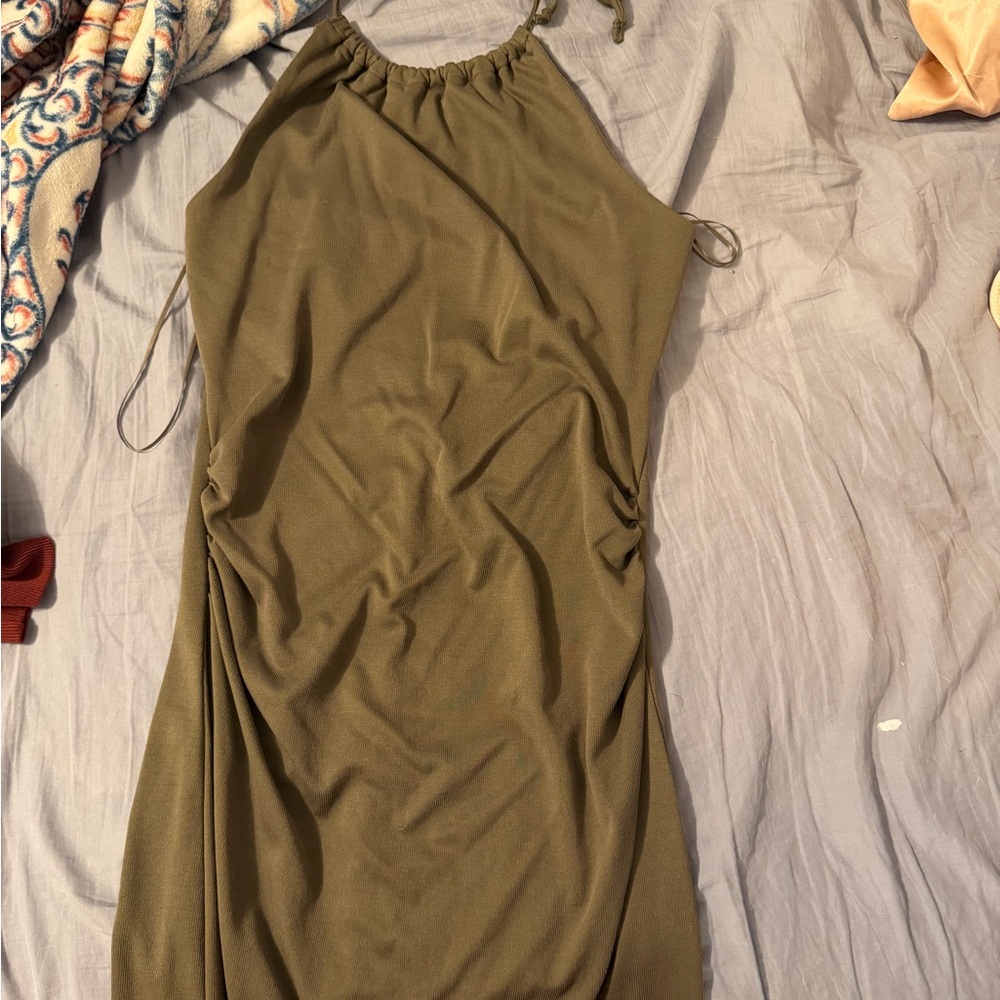 Blue Rain Olive Backless Dress